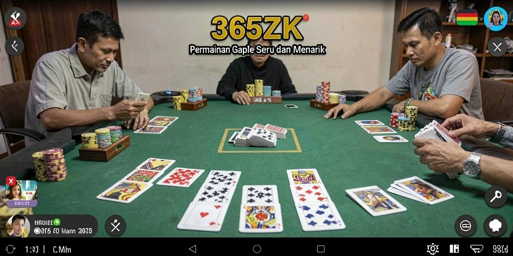 Tampilan gameplay Gaple yang seru dan interaktif di 365ZK.