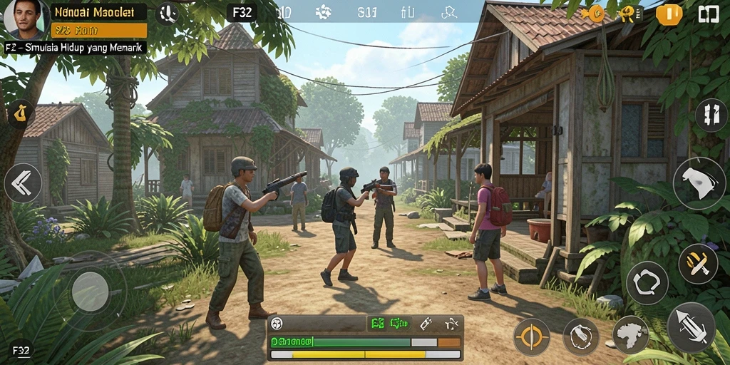 Tampilan gameplay F32 yang menarik dan realistis.