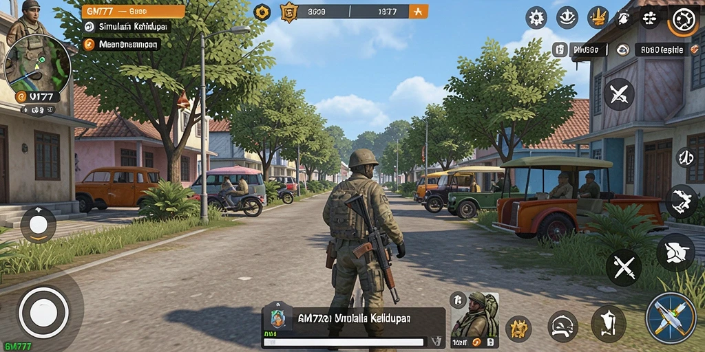 Tampilan gameplay menarik dalam GM777 dengan simulasi kehidupan yang mendalam.