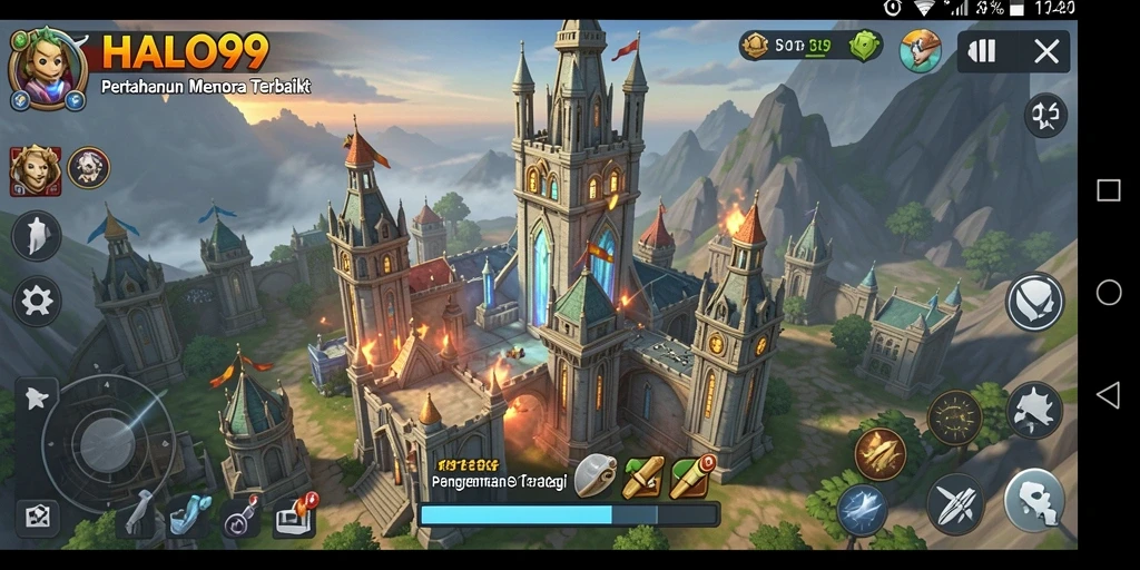 Gameplay Tower Defense seru dan menantang di HALO99.