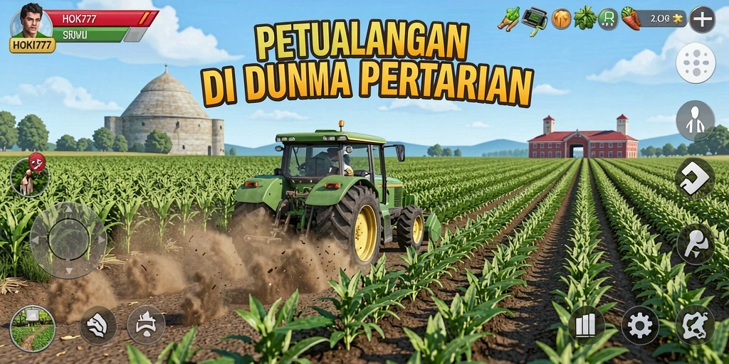 Gameplay seru HOKI777 yang menampilkan aktivitas pertanian.