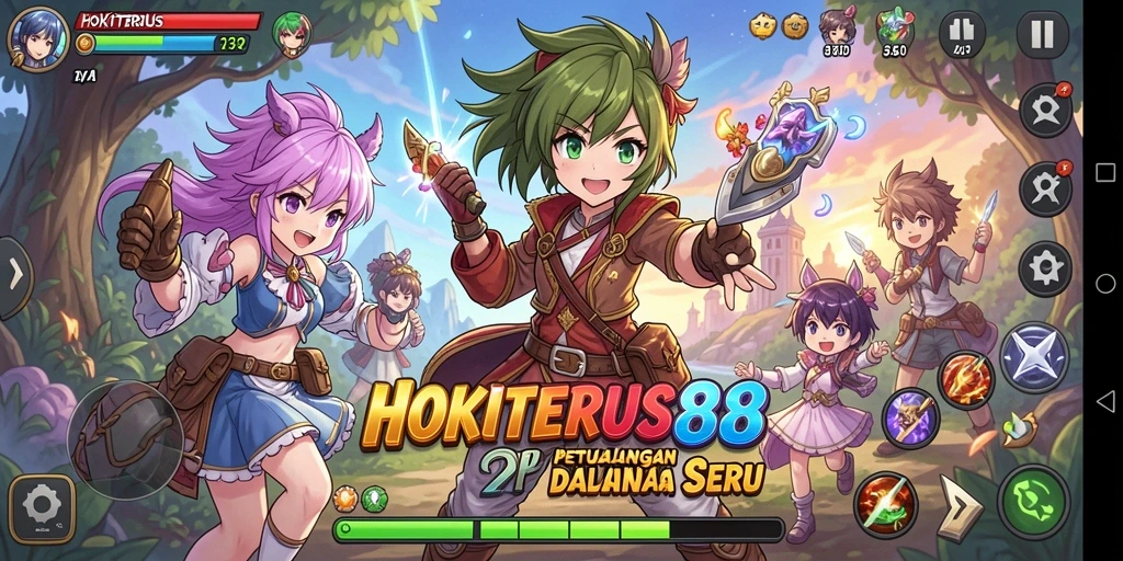 Gameplay seru dalam HOKITERUS88 dengan karakter anime favorit.