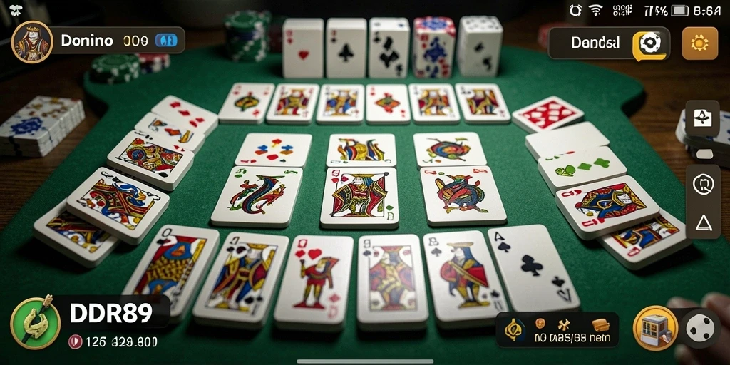 Screenshot menunjukkan aksi seru permainan Domino di IDR89.