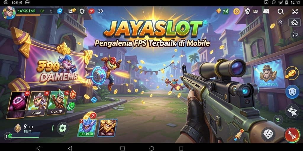 Tampilan gameplay JAYASLOT yang menampilkan aksi tembak-menembak yang intens.
