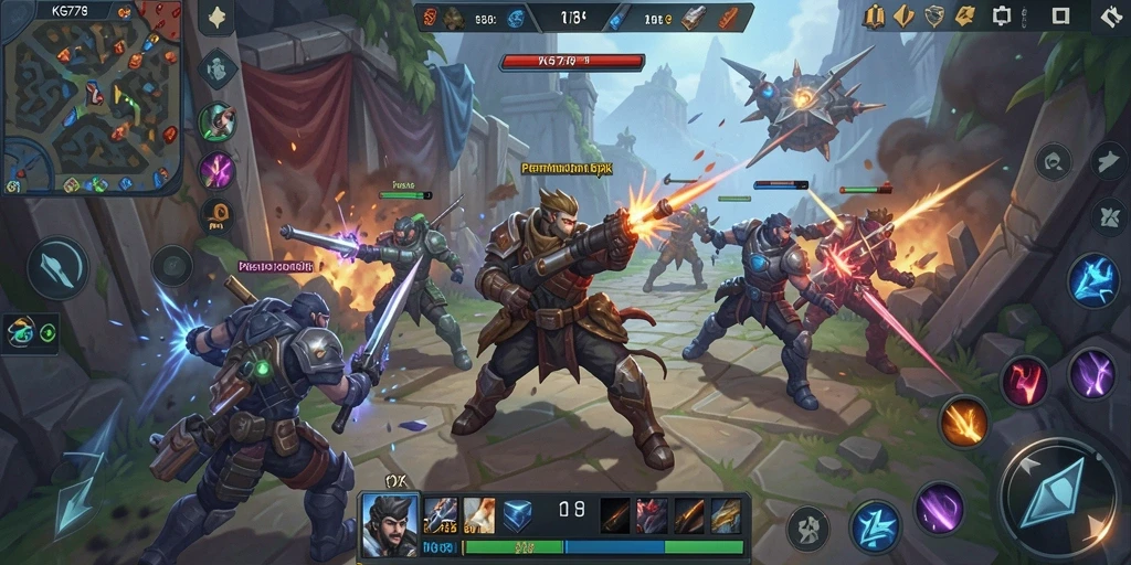 Tampilan gameplay seru dalam game MOBA KG778.