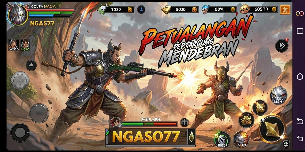 Tangkapan layar menunjukkan aksi pertarungan intens dalam NGASO77.