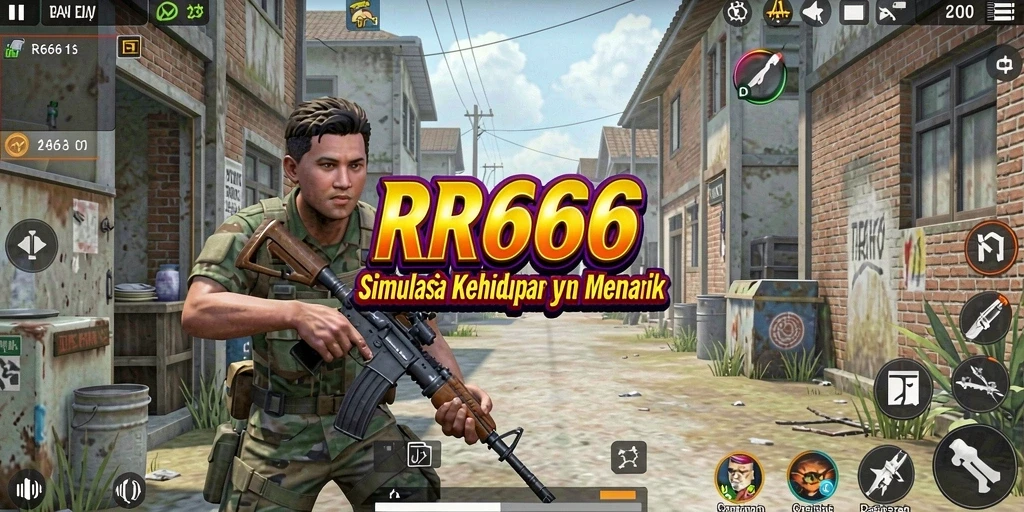 Tampilan gameplay menarik dari RR666 dengan suasana simulasi kehidupan.