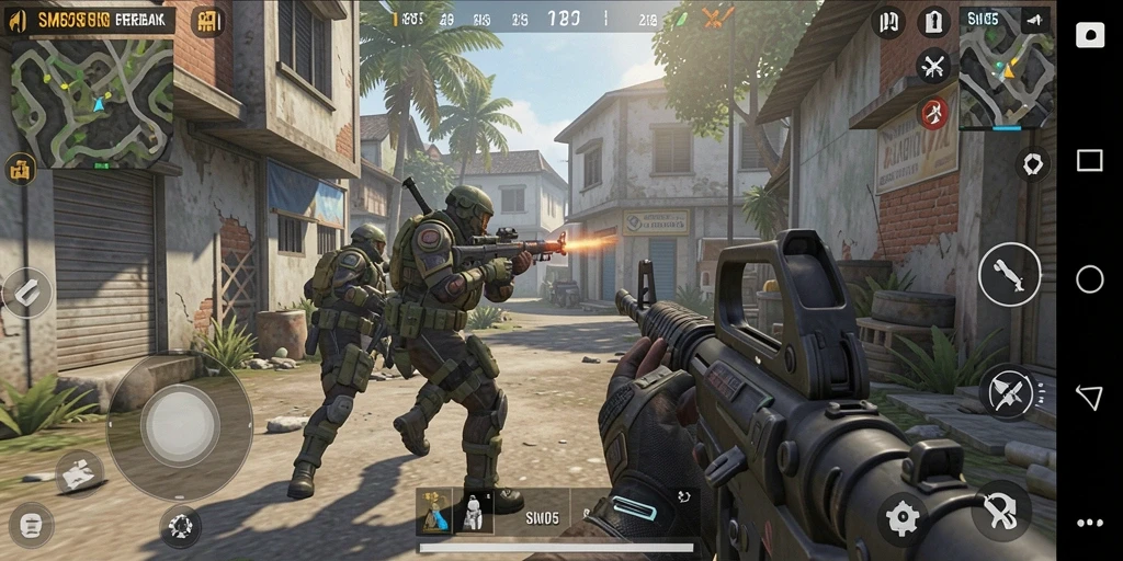 Tampilan gameplay mendebarkan dalam SM605 dengan aksi TPS yang intens.