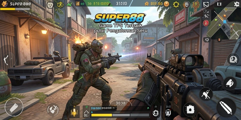 Tangkapan layar dari gameplay SUPER88 yang penuh aksi.