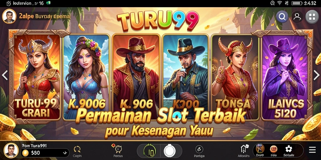 Screenshot utama TURU99 menunjukkan suasana atraktif permainan Slot.