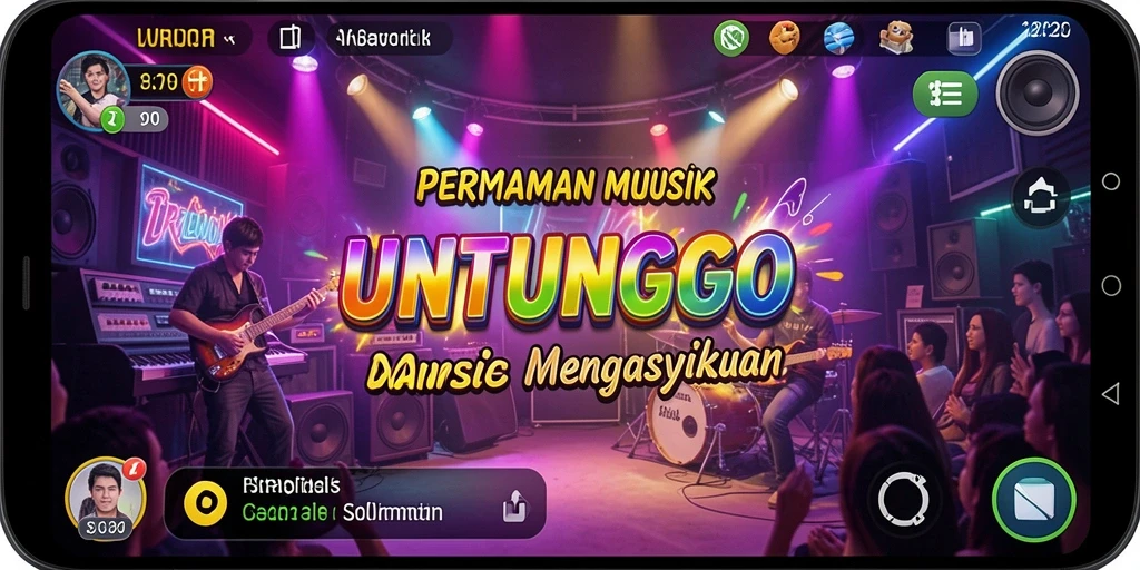 Screenshot UNTUNGGO menampilkan gameplay musik yang seru dan interaktif.