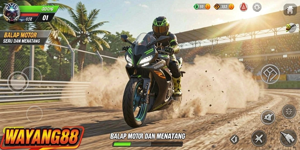 Gameplay balap motor yang menarik di WAYANG88