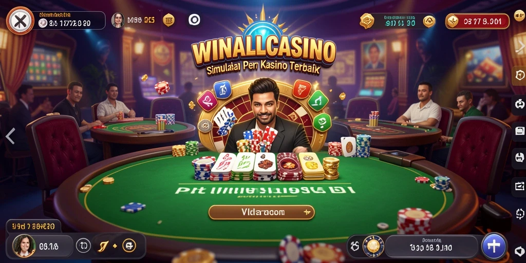 Gameplay mendebarkan dalam simulasi kasino yang realistis.