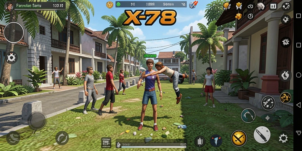 Tampilan menarik dalam gameplay X78 yang penuh warna.